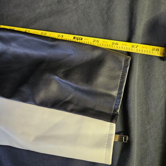 Forever 21+ Black and White Faux Leather Jacket Size 3X NWT Stars Casual Goth - Picture 11 of 12